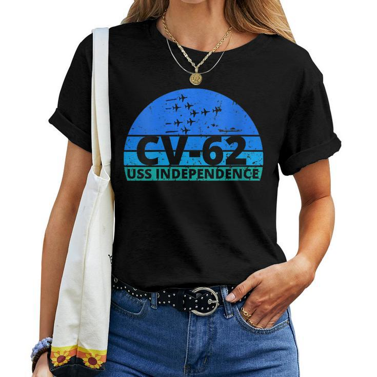 Womens Ocean Blue Navy Aircraft Carrier Cv-62 Uss Independence Women T-shirt