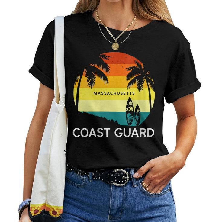 Womens Retro Coast Guard Beach Vintage Surf Palm 70S Venice Women T-shirt