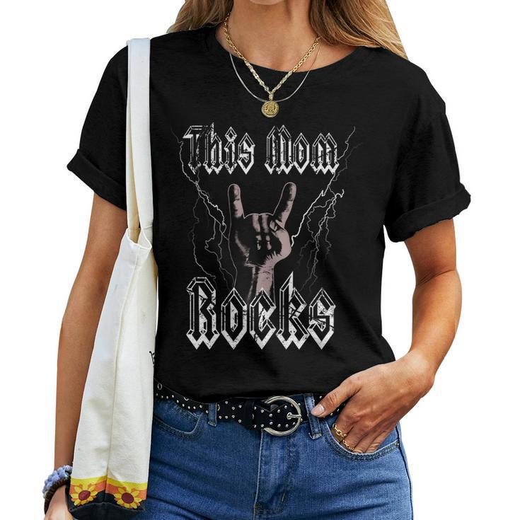 Womens Rock N Roll Mama This Mom Rocks Rock Music And Festival Women T-shirt