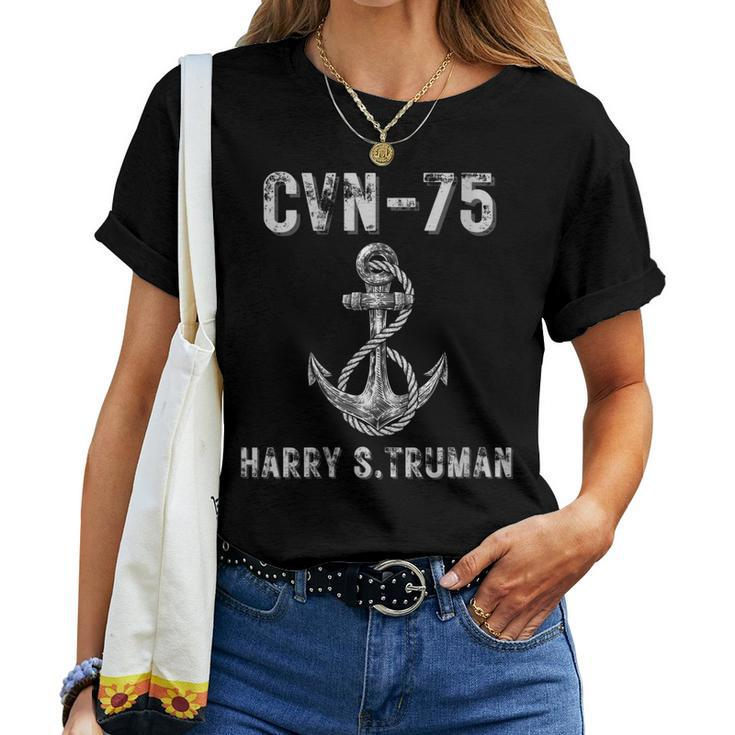 Womens Rustic Anchor Aircraft Carrier Cvn-75 Uss Harry S Truman Women T-shirt