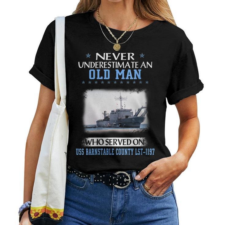 Womens Uss Barnstable County Lst-1197 Veterans Day Father Day Women T-shirt