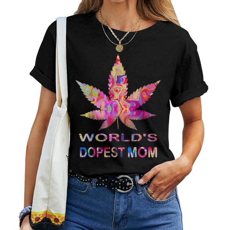 Worlds Dopest Mom Weed Soul Cannabis Tie Dye Women T-shirt