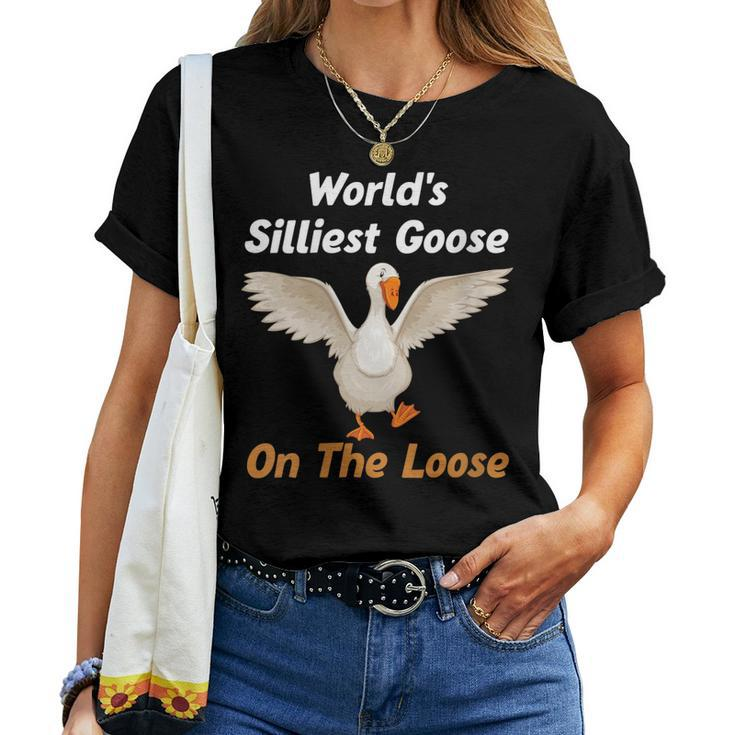 Womens Worlds Silliest Goose On The Loose Women T-shirt