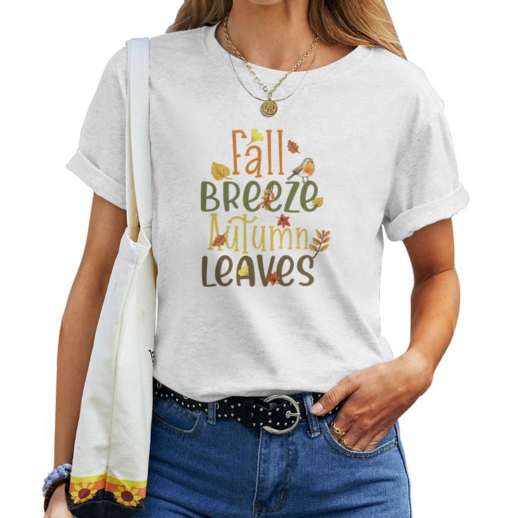 Fall Breeze And Autumn Leaves Autumn Women T-shirt Casual Daily Crewneck Short Sleeve Graphic Basic Unisex Tee