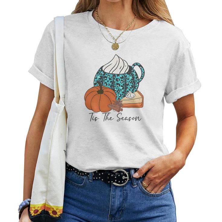 Fall Tis The Season Thanksgiving Gifts Women T-shirt Casual Daily Crewneck Short Sleeve Graphic Basic Unisex Tee