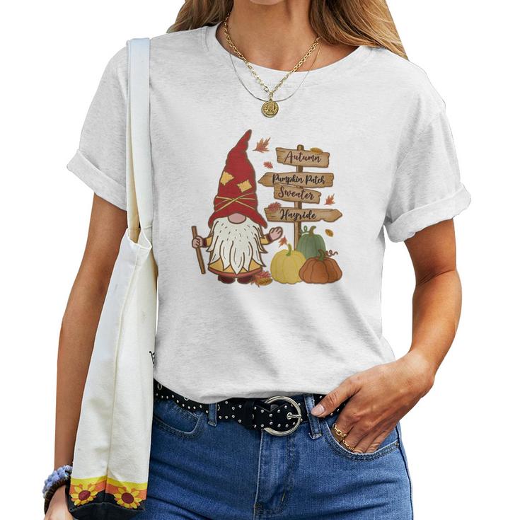 Funny Gnomes Family Pumpkin Patch Women T-shirt Casual Daily Crewneck Short Sleeve Graphic Basic Unisex Tee