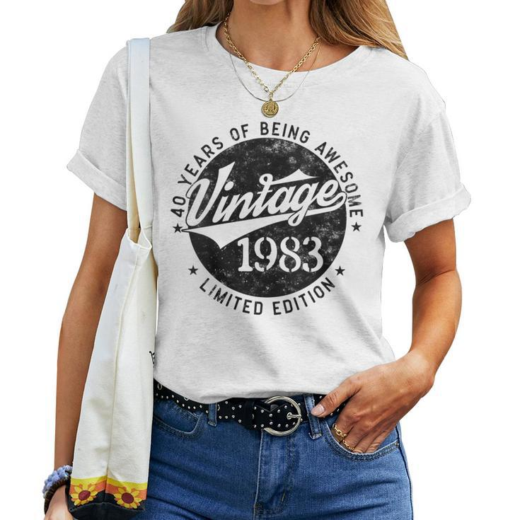 40 Years Old Vintage 1983 40Th Birthday Decoration Women Women T-shirt