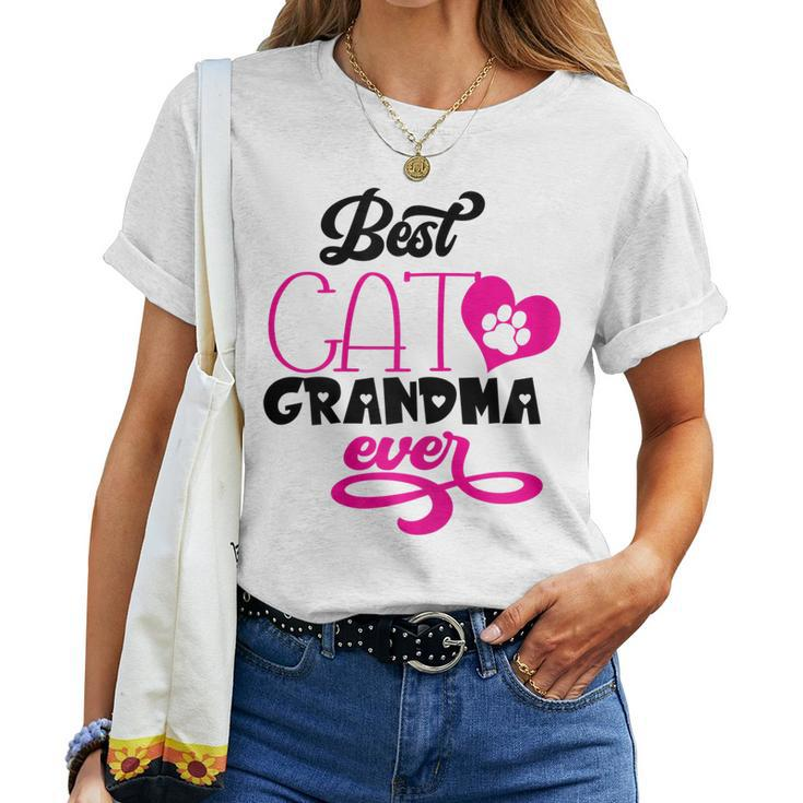 Best Cat Grandma Ever Kitty Animal Lover Mothers Day Cute Women T-shirt