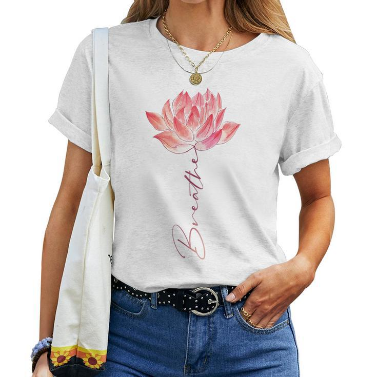 Womens Breathe Yoga Meditation Women T-shirt