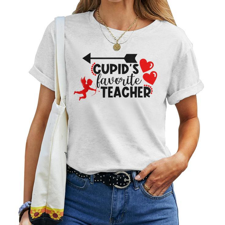 Funny Cupids Favorite Teacher Valentines Day Women T-shirt