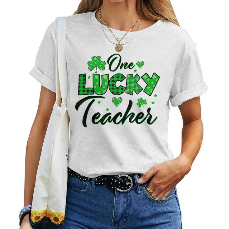 Funny Shamrock One Lucky Teacher St Patricks Day School V2 Women T-shirt