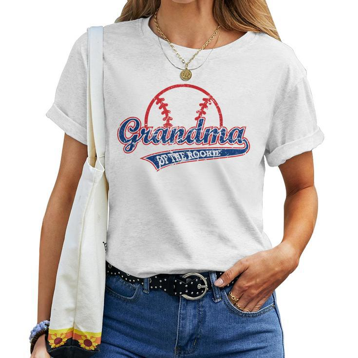 Funny Vintage Baseball Grandma Of The Rookie Women T-shirt