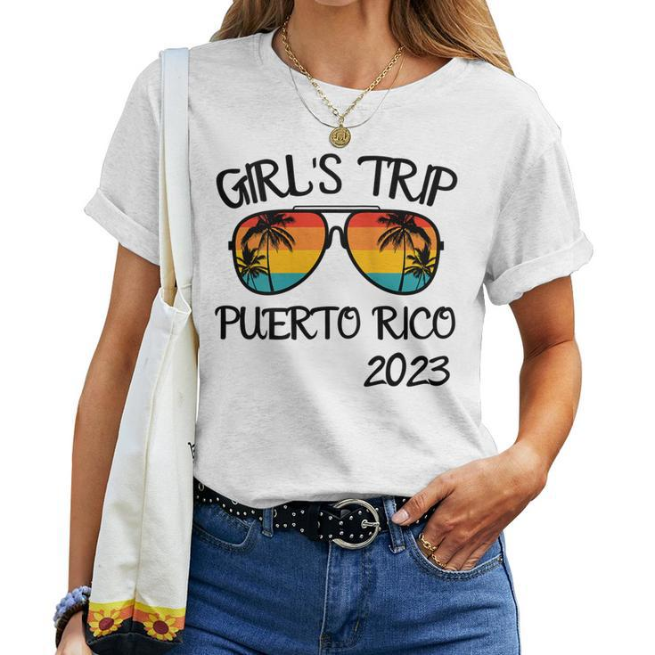 Womens Girls Trip Puerto Rico 2023 Sunglasses Summer Vacation Women T-shirt