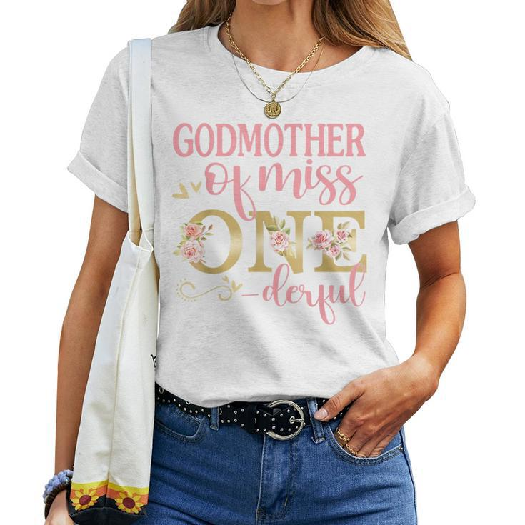 Godmother Of Little Miss Onederful 1St Birthday Family Party Women T-shirt