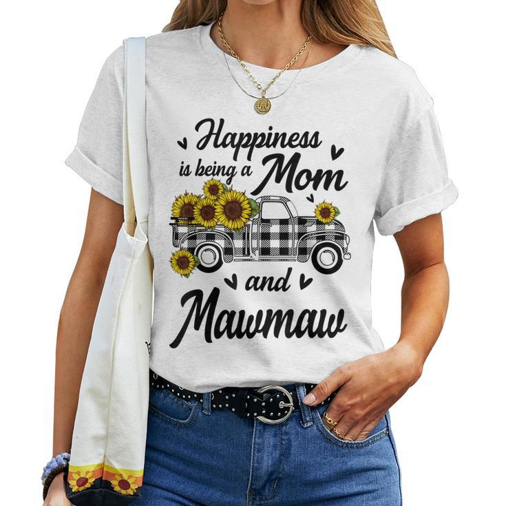 Happiness Is Being A Mom And Mawmaw Sunflower For Women Women T-shirt