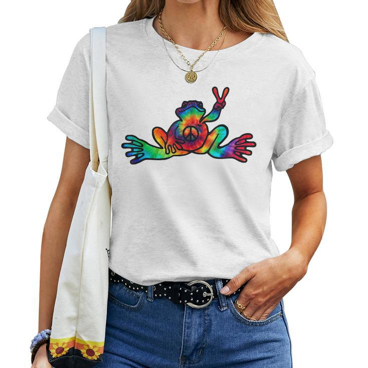 Hippie Hawaiian Peace Frog Tie Dye Boys Women Women T-shirt