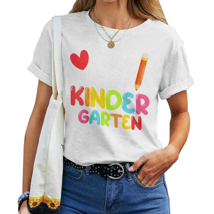 Kids Little Miss Kindergarten Cute Back To School Girl Heart Women T ...