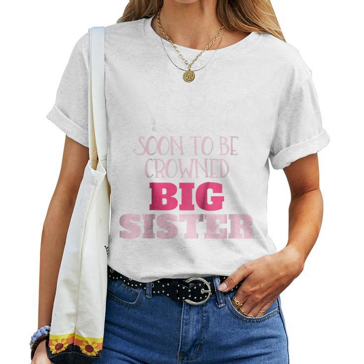 Kids Pregnancy Announcement Big Sister Princess Crown Women T-shirt