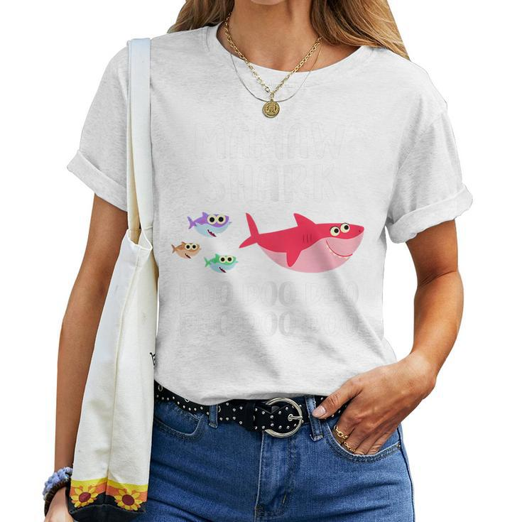 Mamaw Shark Shirt For Matching Family Tee Women T-shirt