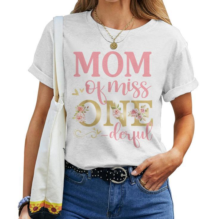 Mom Of Little Miss Onederful 1St Birthday Family Matching Women T-shirt