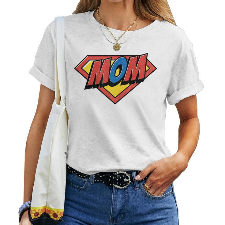 Mom Super Hero Superhero Mothers Day  Gift For Womens Women Crewneck Short T-shirt