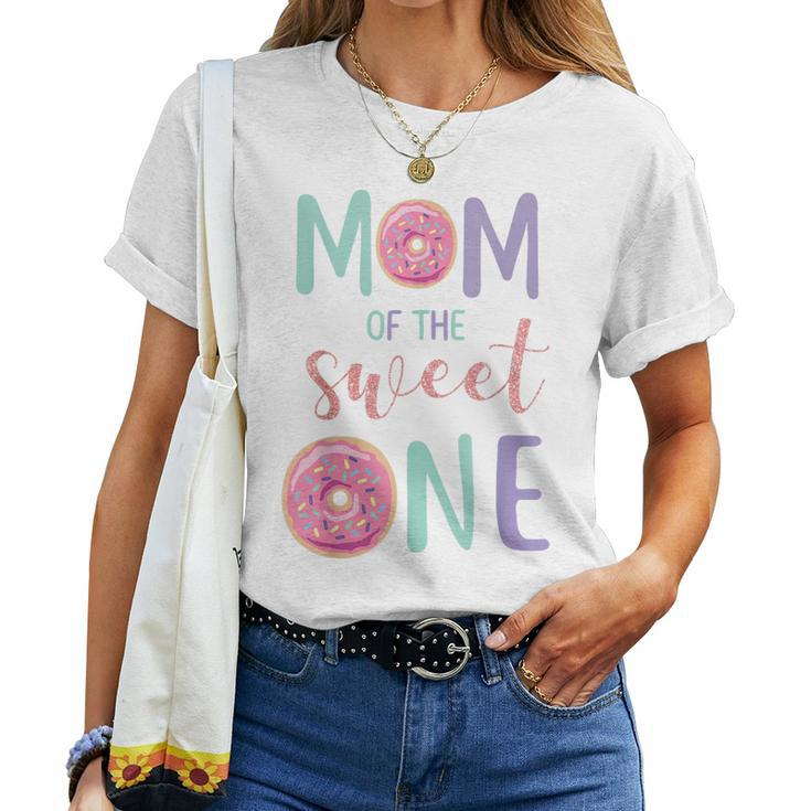 Mom Of The Sweet One Donut Themed First Birthday Party Women T-shirt