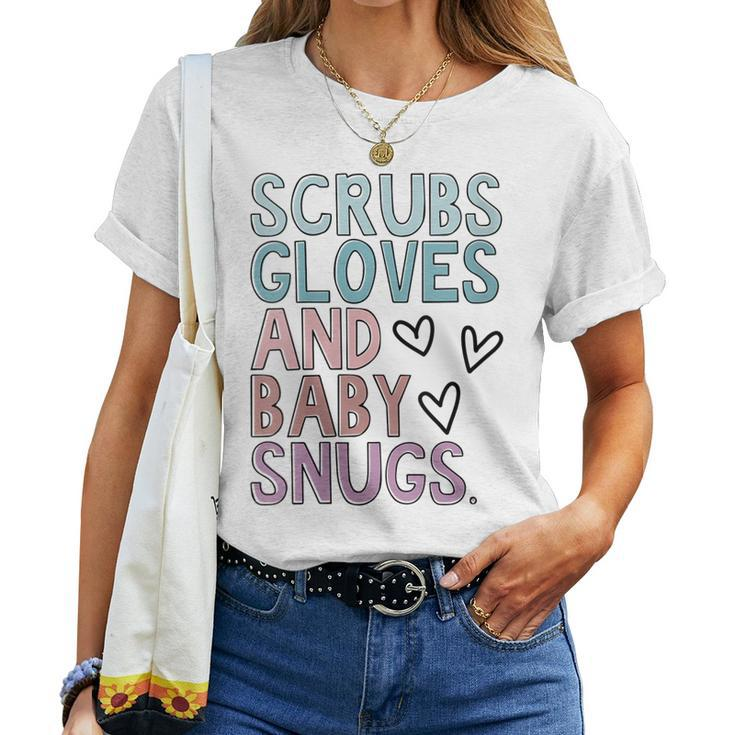 Womens Scrubs Gloves And Baby Snugs Women T-shirt