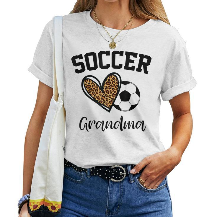 Soccer Grandma Leopard Heart Women T-shirt