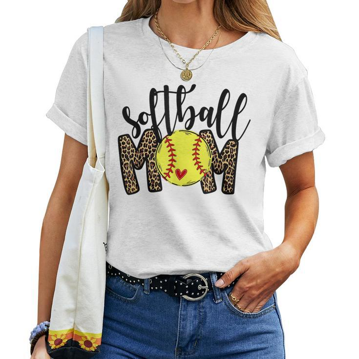 Softball Mom Leopard Baseball Mom 2023 Women T-shirt