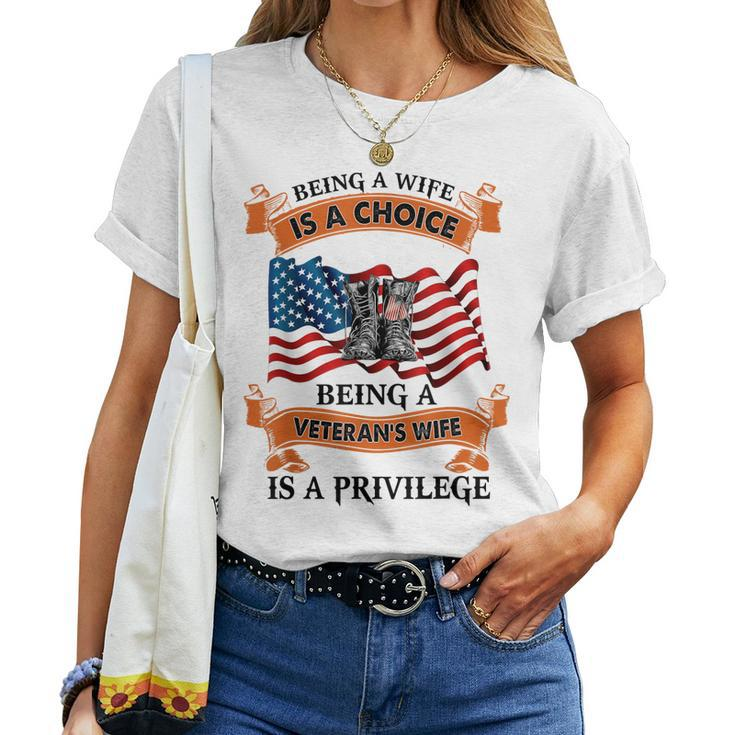 Veteran Wife Privilege Veterans Day Gift Women T-shirt