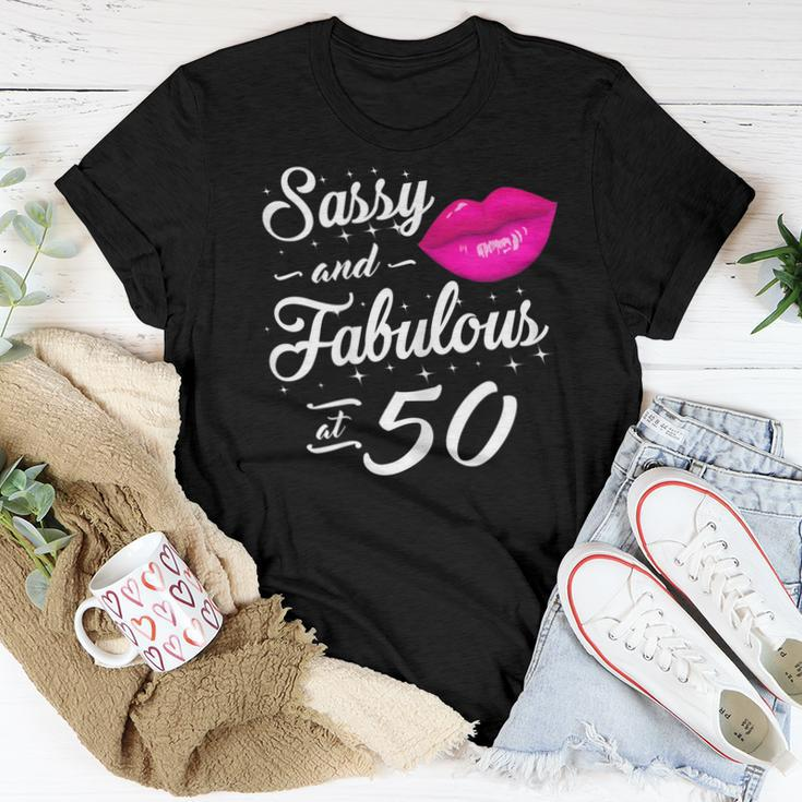 50Th Birthday Tshirt Sassy And Fabulous 50 Year Old Tee Women T-shirt Unique Gifts
