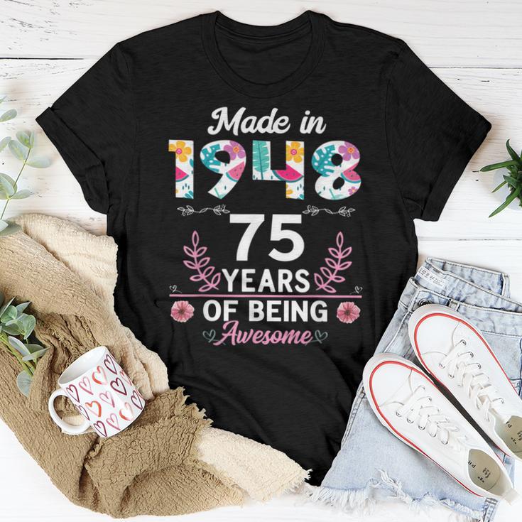 75 Years Old 75Th Birthday Born In 1948 Women Girls Women T-shirt | Mazezy