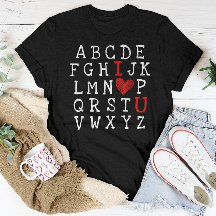 Abcs I Love U Cute I-Love-You Alphabet Teacher Valentine Women T-shirt Funny Gifts