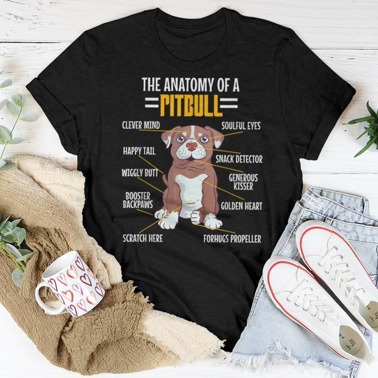 Anatomy Of A Pitbull Dog Lovers Mom Dad Resting Pit Face Women T-shirt Unique Gifts