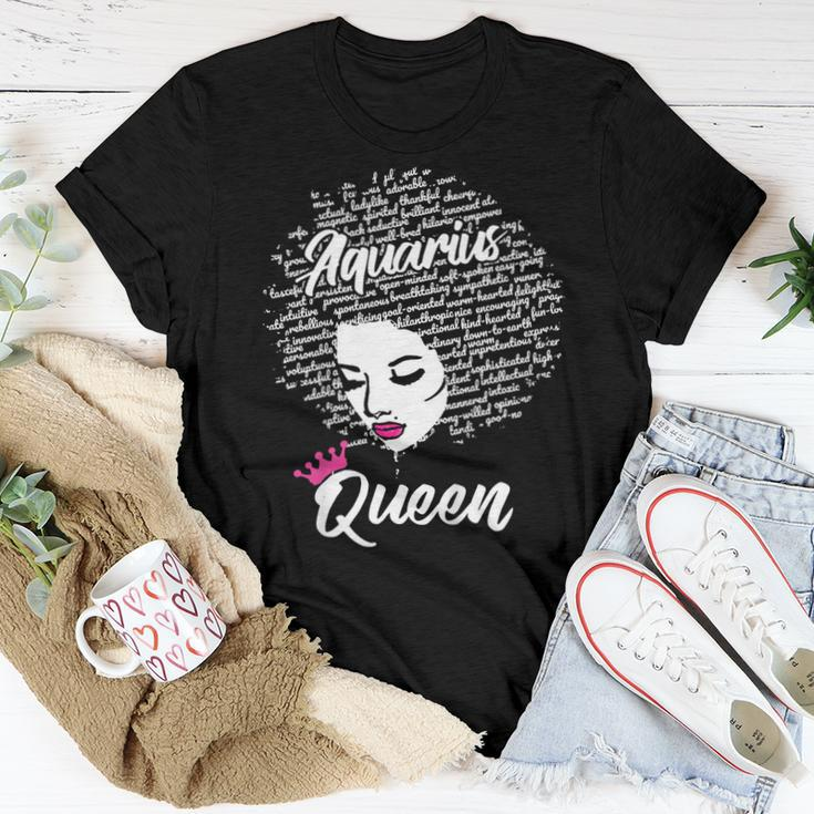 Aquarius Zodiac Birthday Afro For Black Women Women T-shirt Unique Gifts