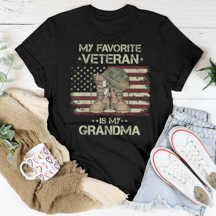 Army Veterans Day My Favorite Veteran Is My Grandma Kids Women T-shirt Funny Gifts