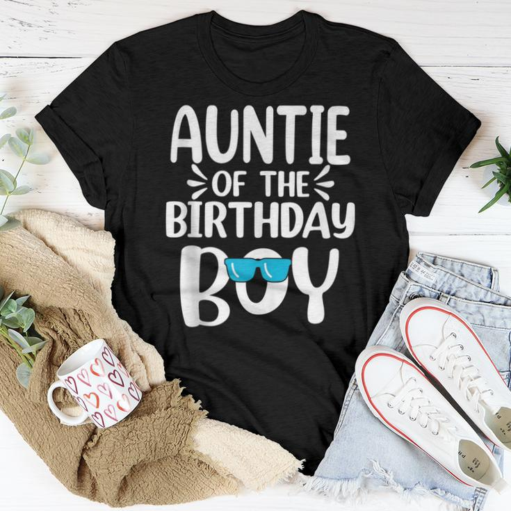 Auntie Of The Birthday Boy Mom Dad Kids Family Matching Women T-shirt Unique Gifts
