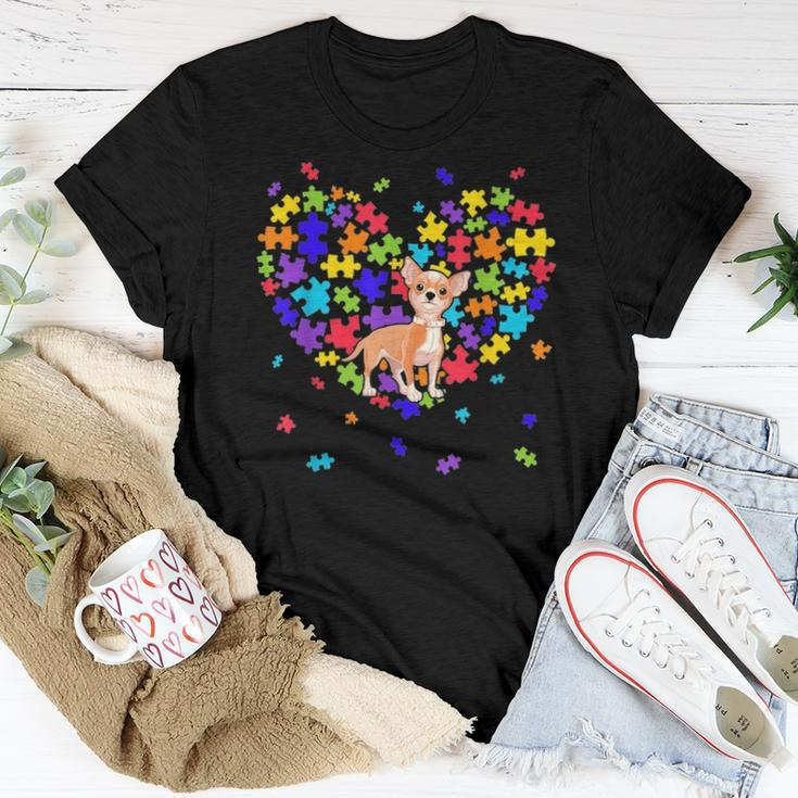 Autism Awareness Chihuahua Cute Heart Dog Dad Mom Gift Women T-shirt Funny Gifts