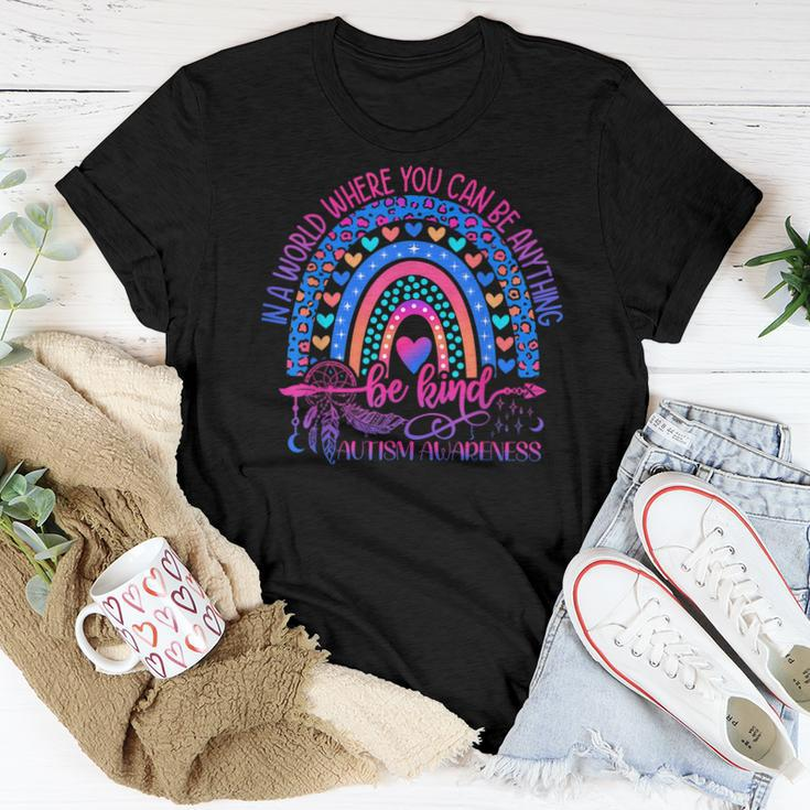 Autism Awareness Be Kind Leopard Rainbow Choose Kindness Women T-shirt Unique Gifts