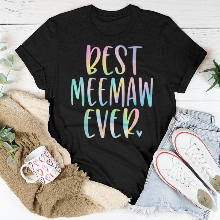 Best Meemaw Ever Gifts Grandma Mothers Day Tie Dye Women T-shirt Funny Gifts