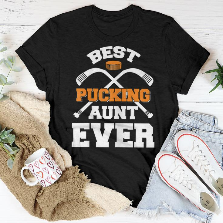 Best Pucking Aunt Ever Hockey Sports Lover Women T-shirt Funny Gifts