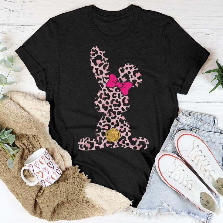 Bunny Easter Pink Leopard Rabbit Cute Easter Day Girls Women Women T-shirt Casual Daily Basic Unisex Tee Unique Gifts