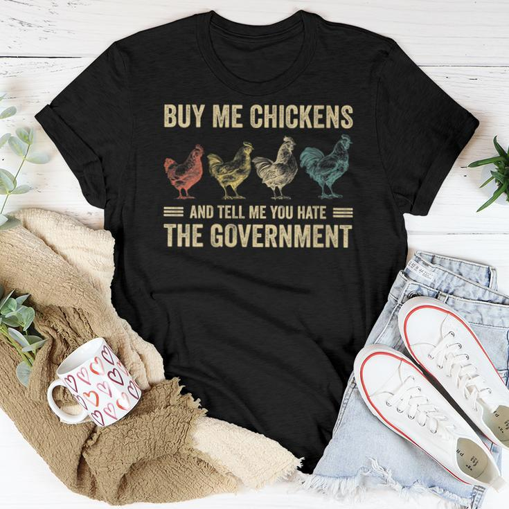 Womens Buy Me Chickens And Tell Me You Hate The Government Women T-shirt Unique Gifts