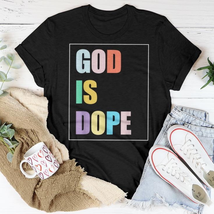 Colorful God Is Dope Christian Faith Believer Women T-shirt Unique Gifts