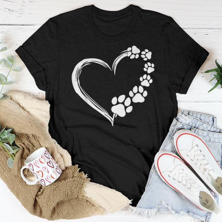 Cute Dog Puppy Dogs Paw Print Heart Dog Mom Women T-shirt Unique Gifts