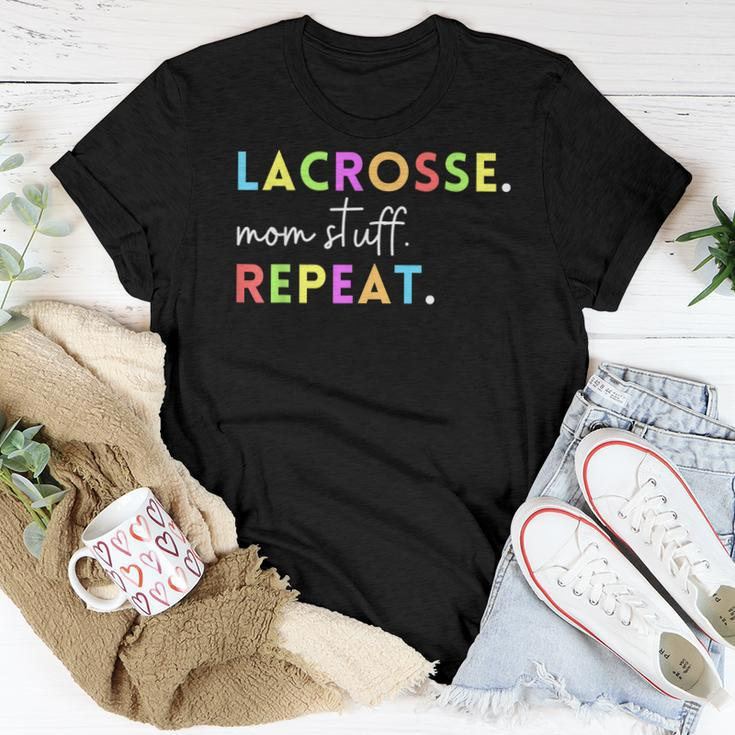 Cute Lacrosse Mom Stuff Repeat For Lax Life Mother Women T-shirt Unique Gifts