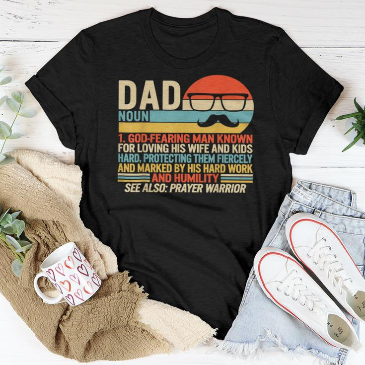 Dad Moustache Fathers Day Christian Prayer Father In Law Women T-shirt Unique Gifts