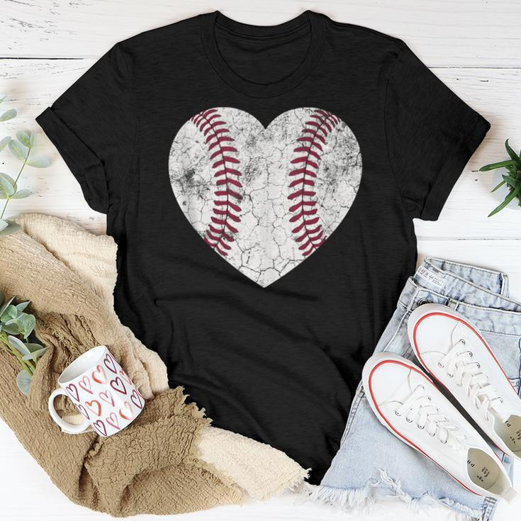 Distressed Heart Baseball Heart Mom Mama Women T-shirt Unique Gifts