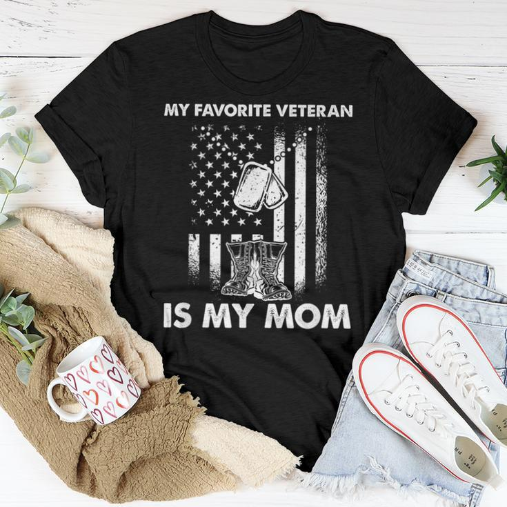 My Favorite Veteran Is My Mom - Us Flag Veteran Mother Women T-shirt Funny Gifts