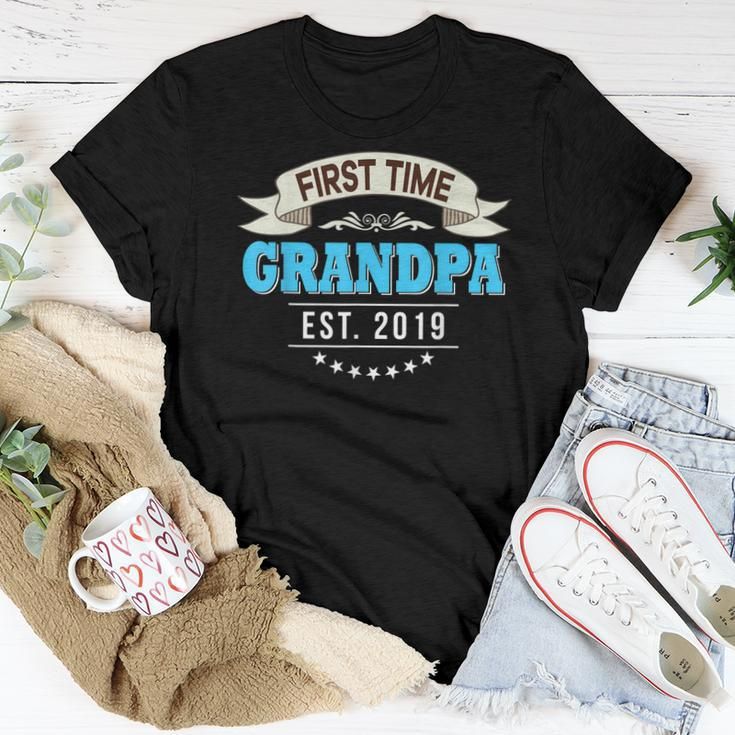 First Time Grandpa Est 2019 New Dad Mom Father Women T-shirt Unique Gifts